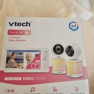 VTech White Video Monitor with Dual Pan & Tilt Cameras